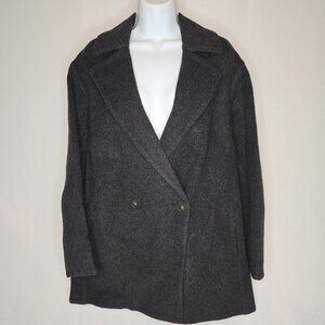 Vince. Fine Wool-Blend Car Coat, Heather Charcoal, Women's US M, NWT